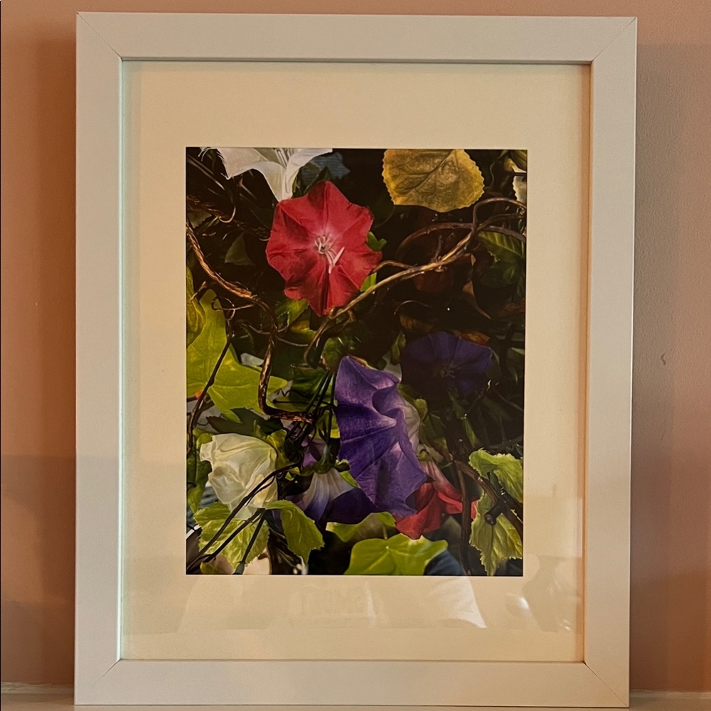 Floral Art Print with Red and Purple Blooms